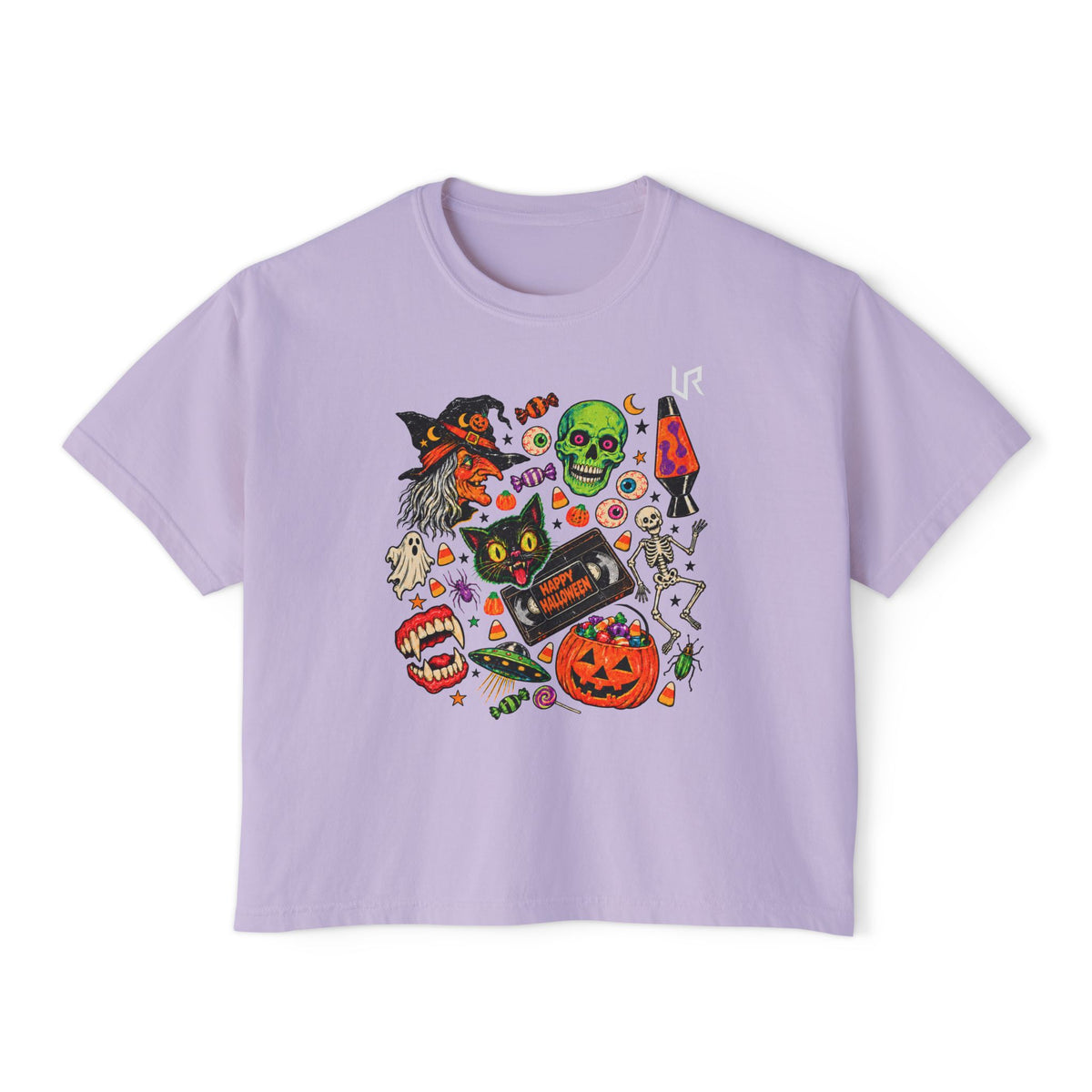 URWES 🎃 Halloween Graphic Tee – Colorful Spooky Vintage T-Shirt
