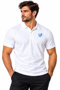 Performance Polo Shirt with Light Blue Monogram Logo