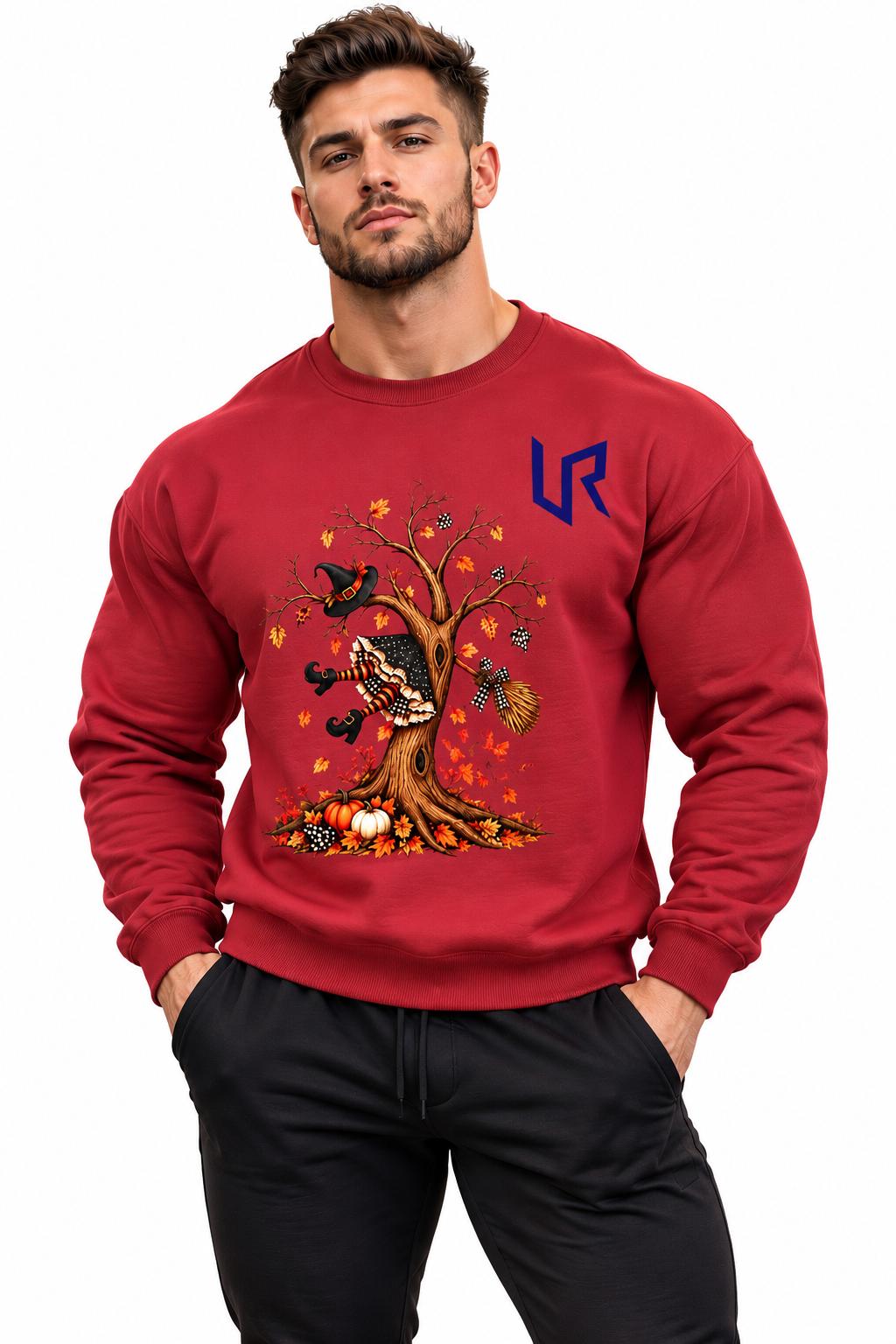 URWES 🎃Halloween Tree of Life Sweatshirt – Spooky Autumn Graphic👻 Crewneck🎃👻