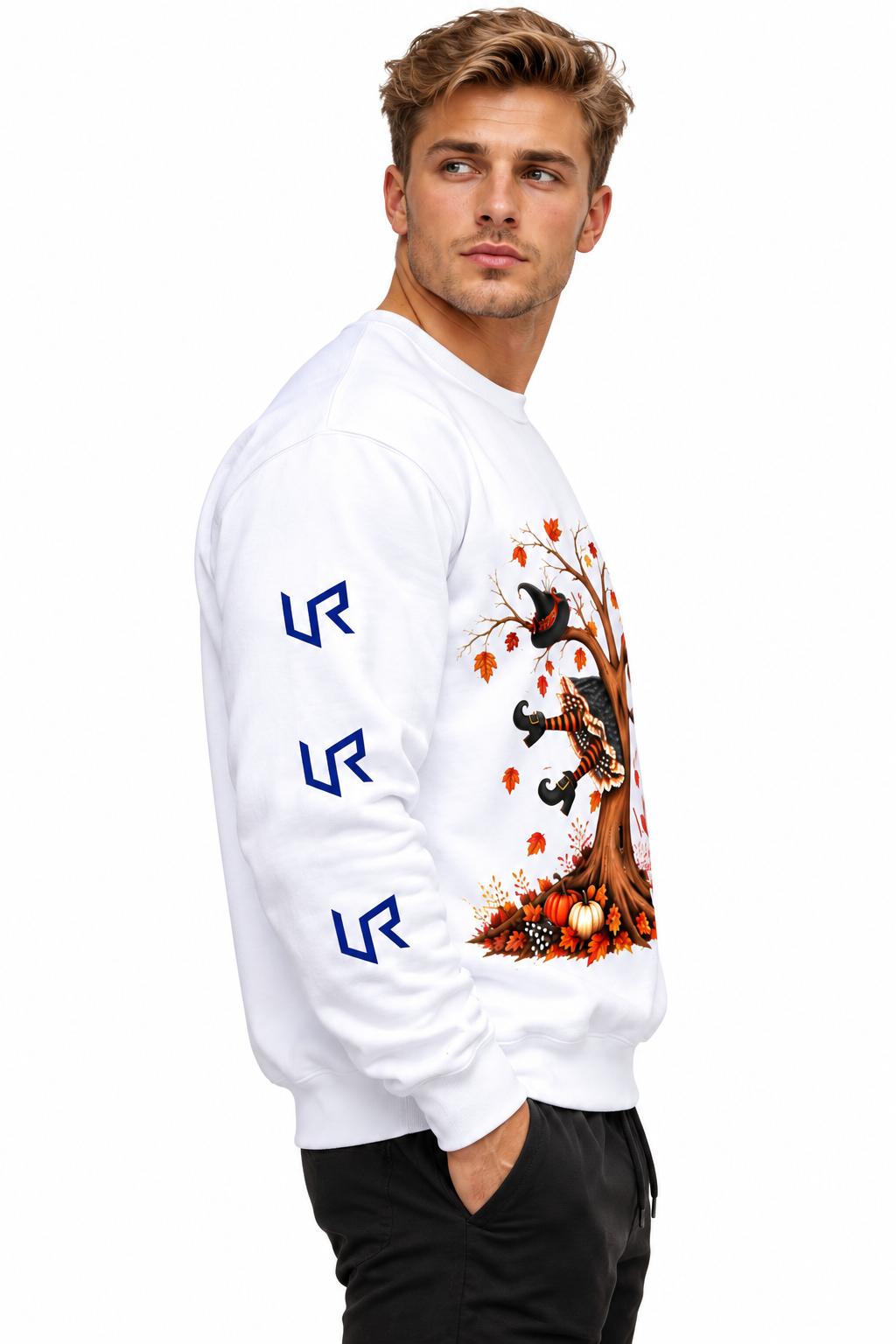 URWES 🎃Halloween Tree of Life Sweatshirt – Spooky Autumn Graphic👻 Crewneck🎃👻