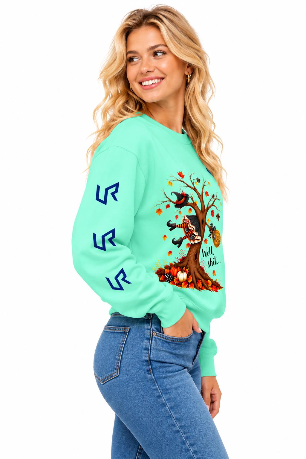 URWES 🎃Halloween Tree of Life Sweatshirt – Spooky Autumn Graphic👻 Crewneck🎃👻