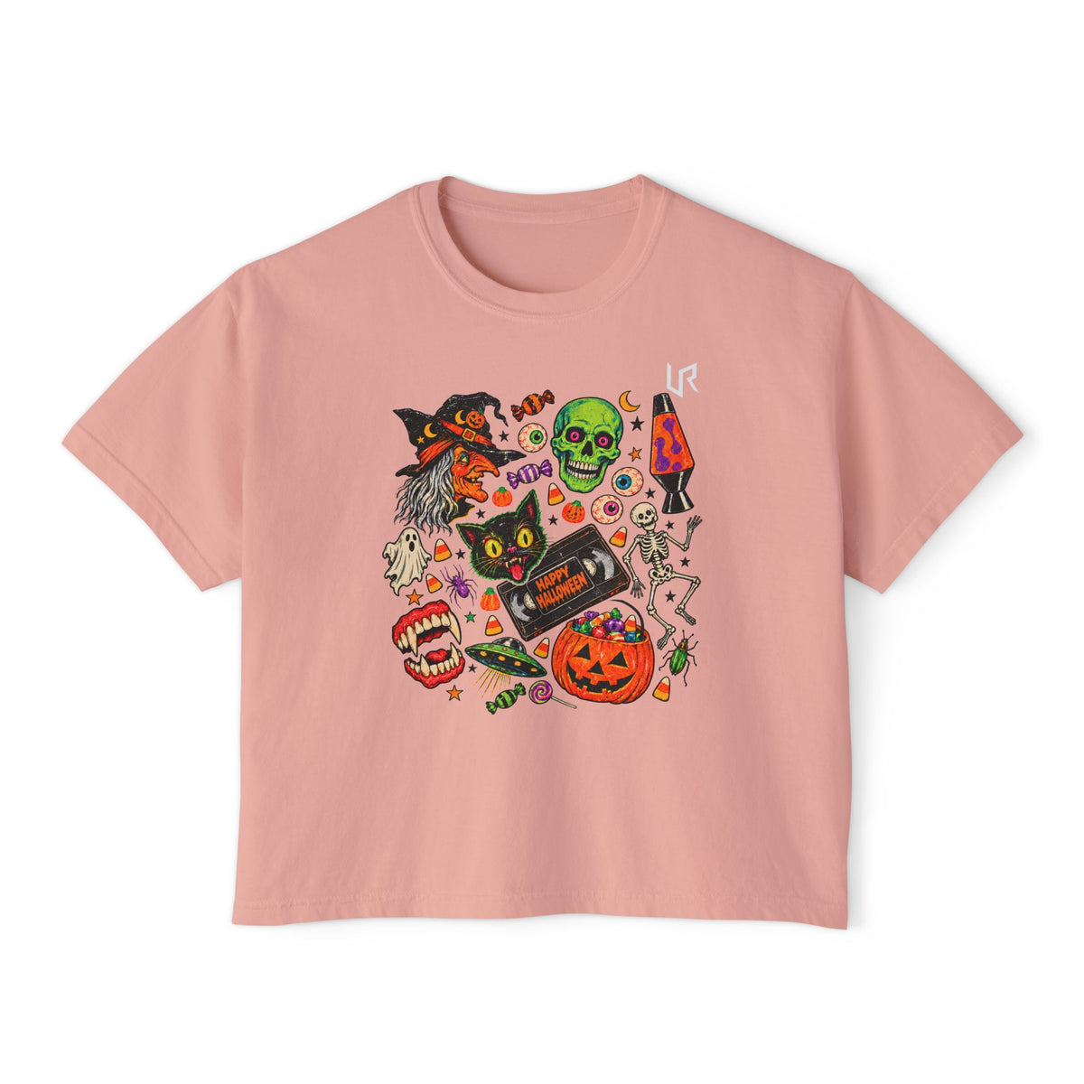 URWES 🎃 Halloween Graphic Tee – Colorful Spooky Vintage T-Shirt