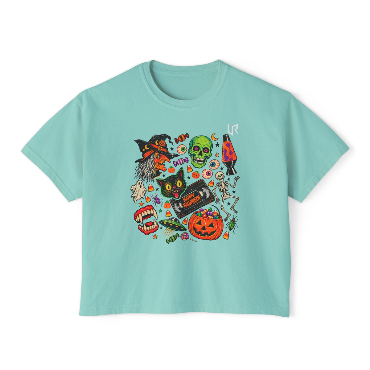 URWES 🎃 Halloween Graphic Tee – Colorful Spooky Vintage T-Shirt