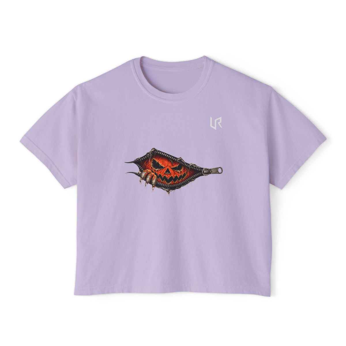 URWES Halloween Pumpkin Zipper Graphic T-Shirt 🎃 | Unisex Horror Streetwear Tee