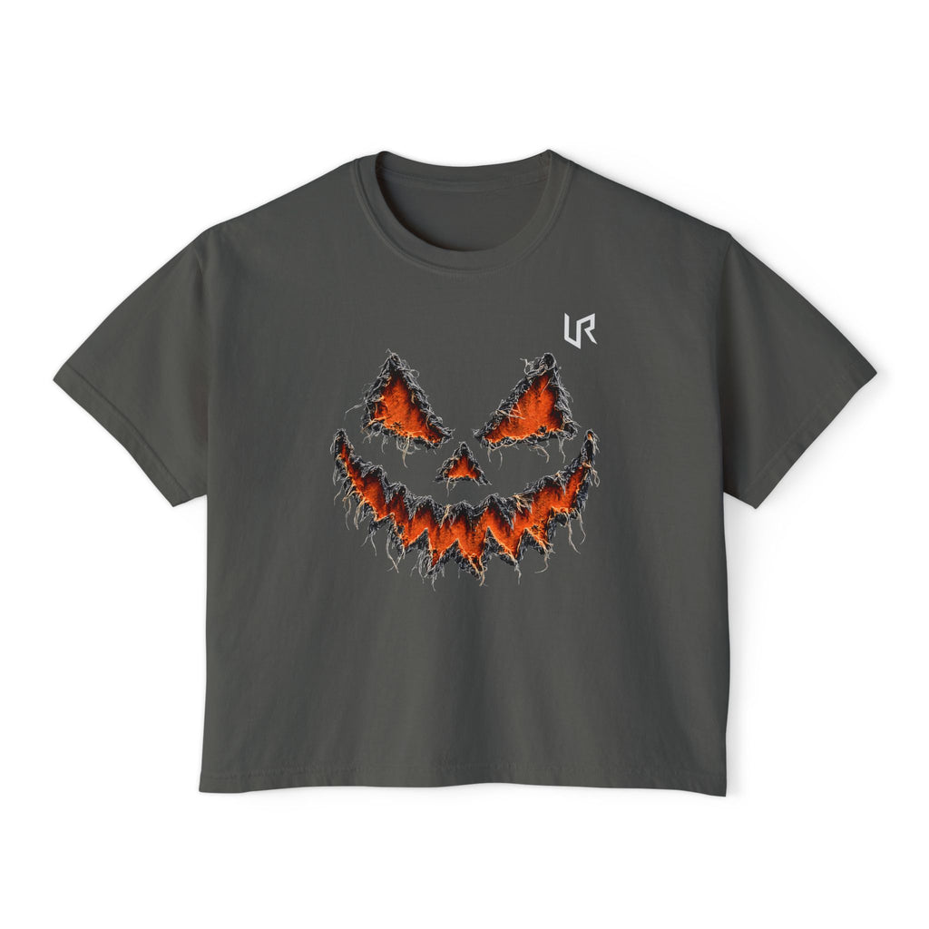URWES 🎃 Spooky Pumpkin Graphic T-Shirt – Charcoal Gray Halloween Tee