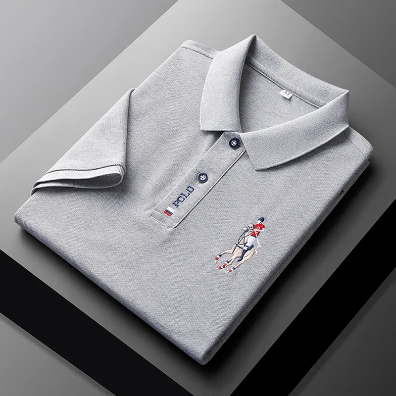 Men's Embroidered Polo Shirt – Anti-Wrinkle Casual Summer Top