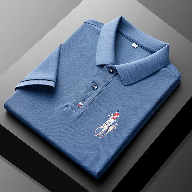 Men's Embroidered Polo Shirt – Anti-Wrinkle Casual Summer Top