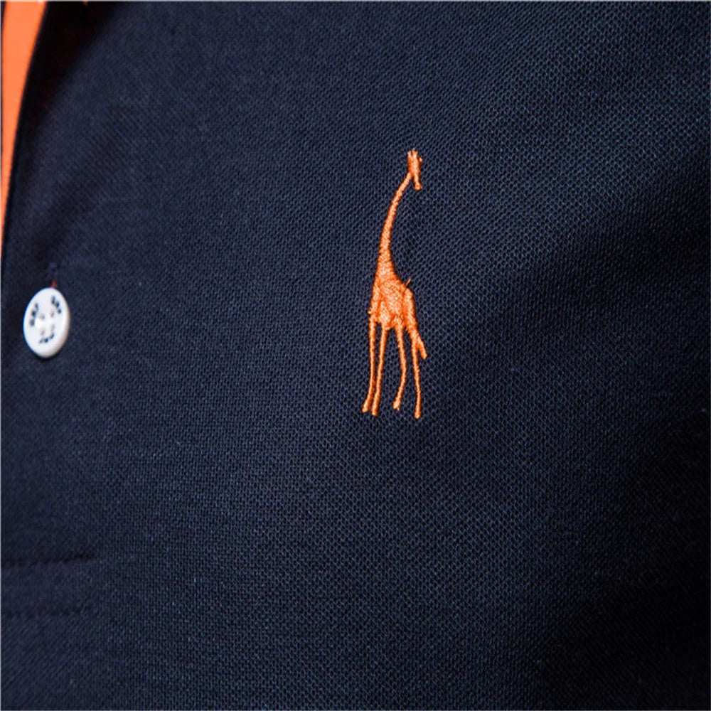 Men's Embroidered Polo Shirt – Anti-Shrink Cotton Blend Casual & Business