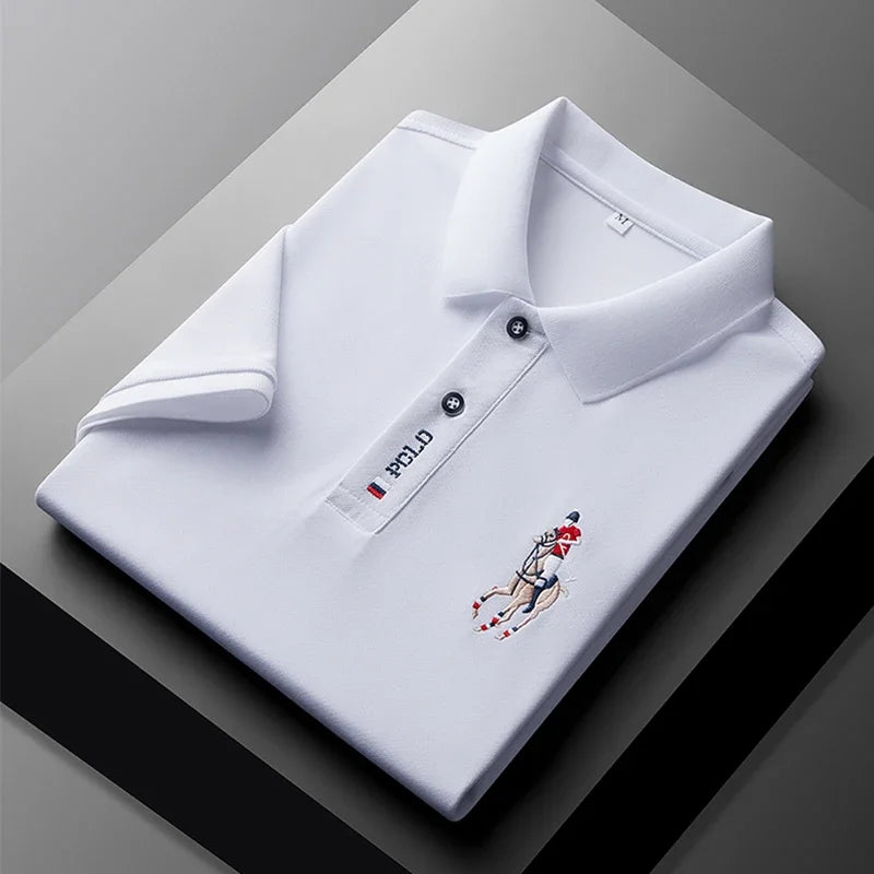 Men's Embroidered Polo Shirt – Anti-Wrinkle Casual Summer Top