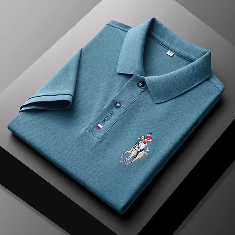 Men's Embroidered Polo Shirt – Anti-Wrinkle Casual Summer Top