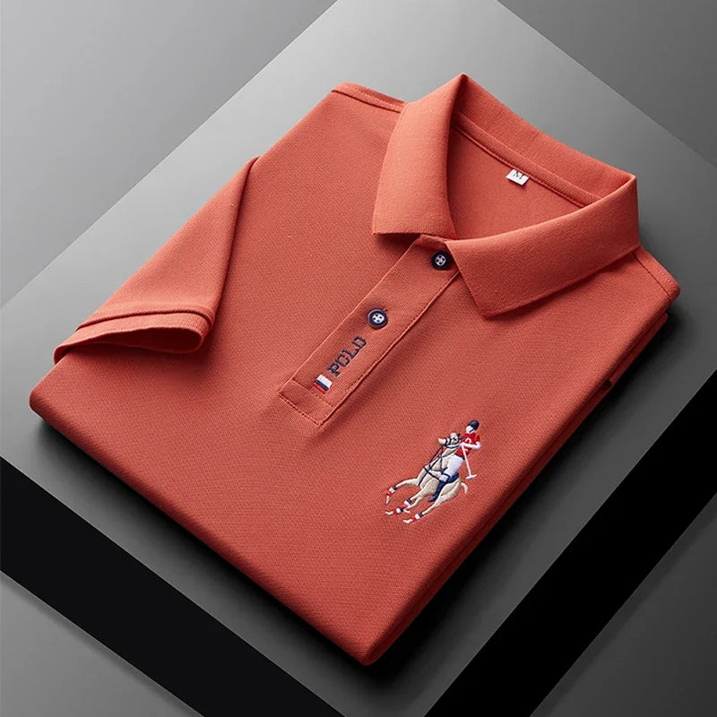 Men's Embroidered Polo Shirt – Anti-Wrinkle Casual Summer Top