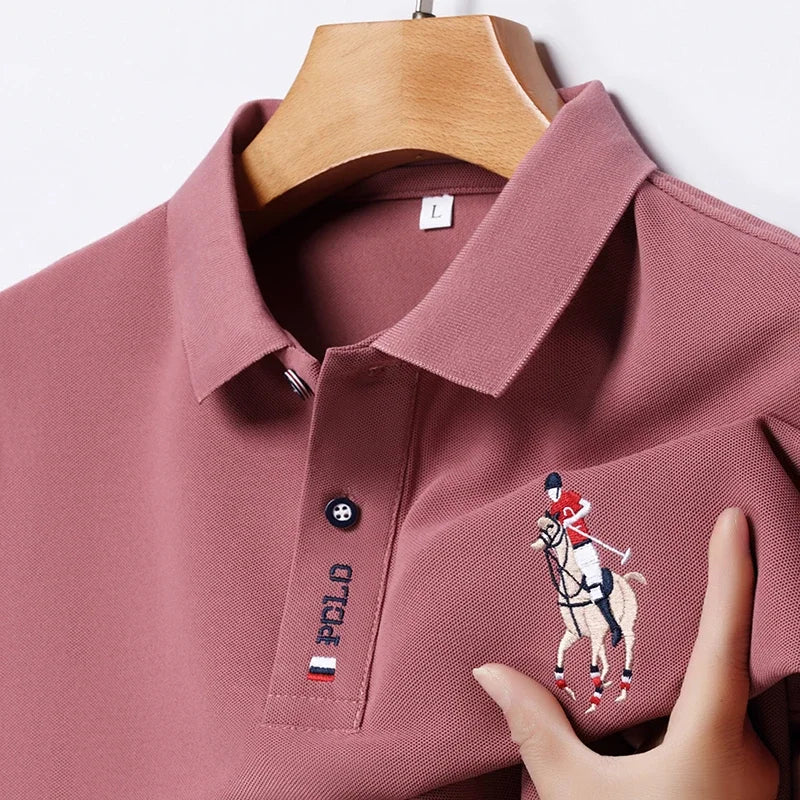 Men's Embroidered Polo Shirt – Anti-Wrinkle Casual Summer Top