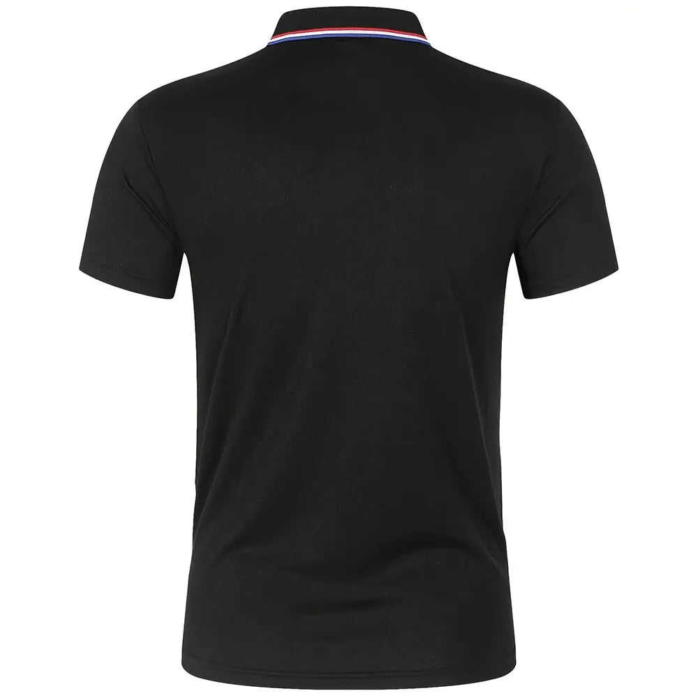 Men's Breathable Polo Shirt – Solid Color Short Sleeve Casual