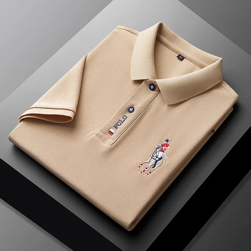 Men's Embroidered Polo Shirt – Anti-Wrinkle Casual Summer Top