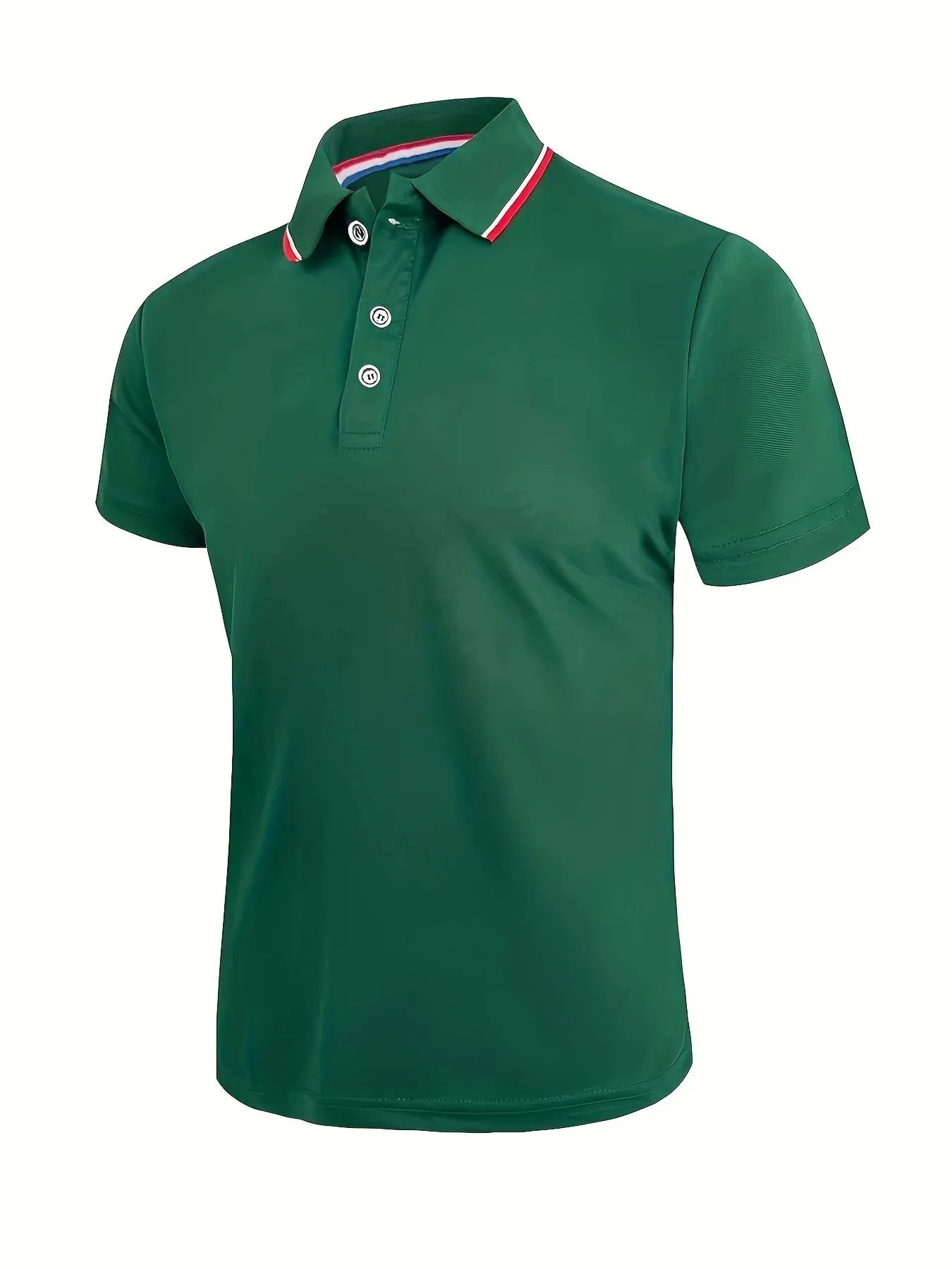 Men's Breathable Polo Shirt – Solid Color Short Sleeve Casual
