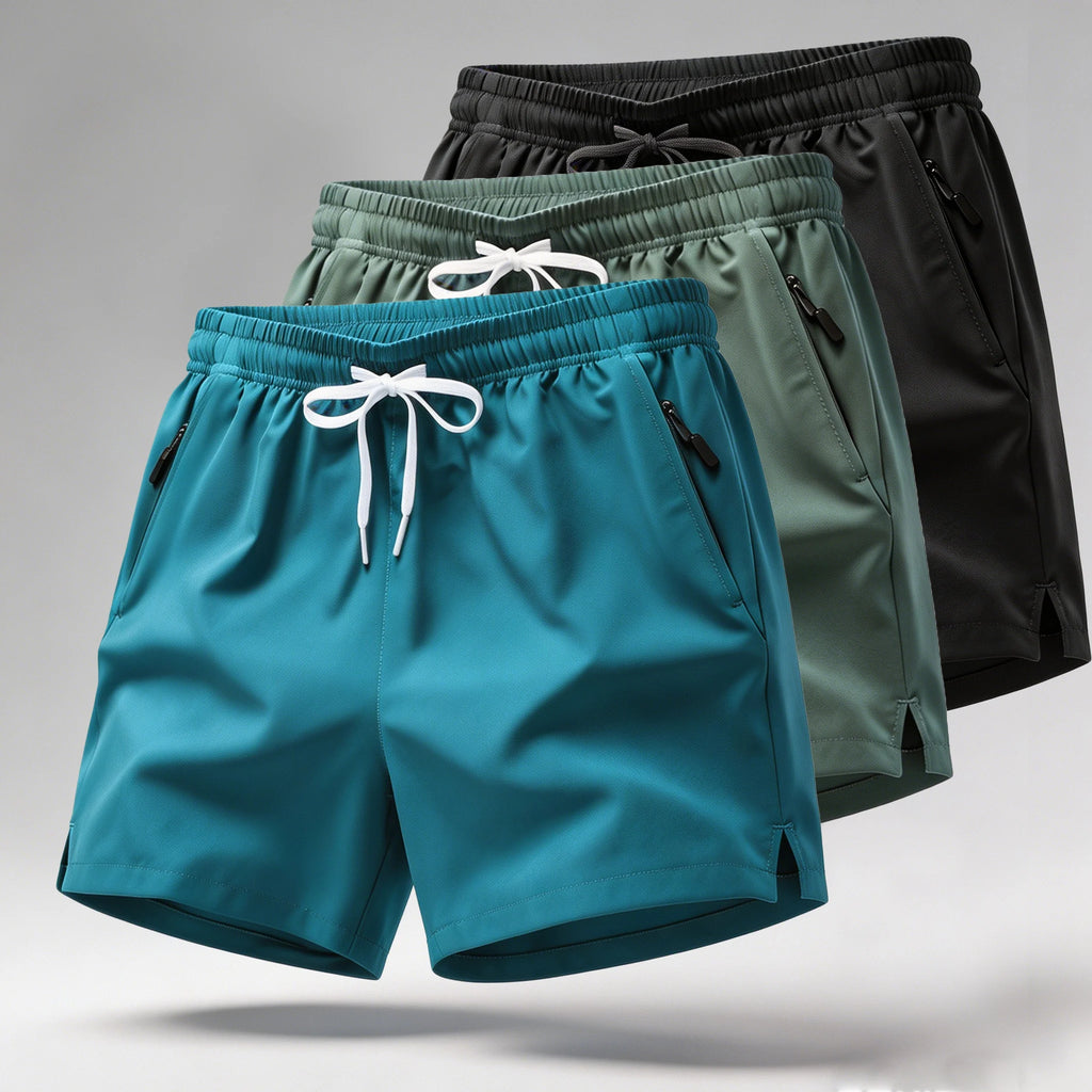 Men's Athletic Running Shorts – Quick-Dry with Drawstring & Zip Pockets