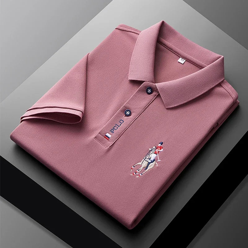 Men's Embroidered Polo Shirt – Anti-Wrinkle Casual Summer Top