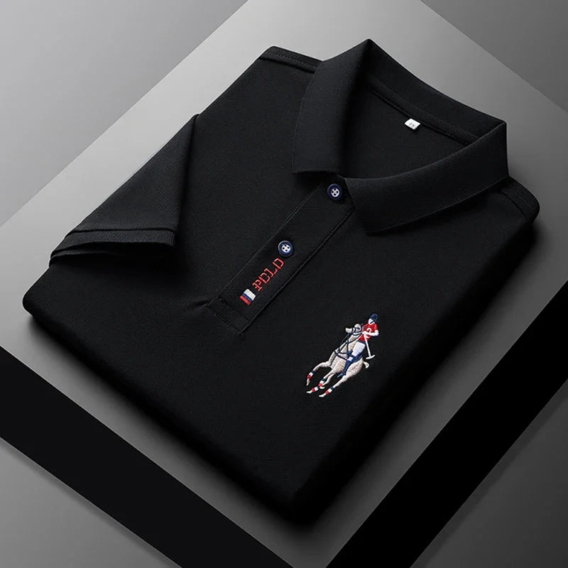 Men's Embroidered Polo Shirt – Anti-Wrinkle Casual Summer Top