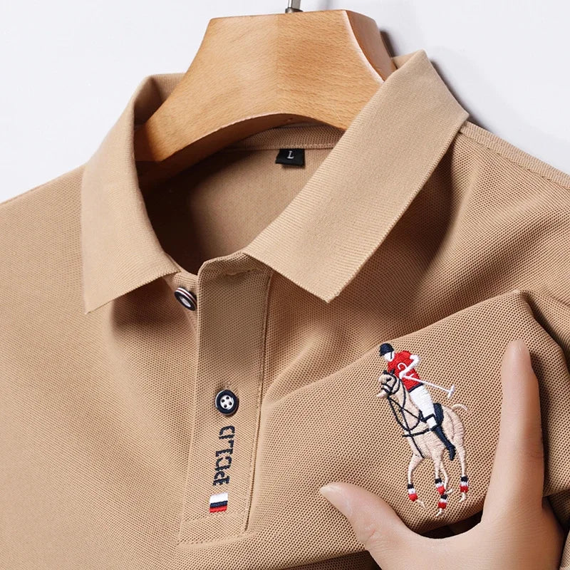 Men's Embroidered Polo Shirt – Anti-Wrinkle Casual Summer Top