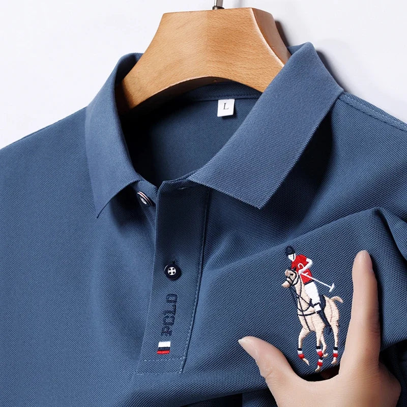 Men's Embroidered Polo Shirt – Anti-Wrinkle Casual Summer Top