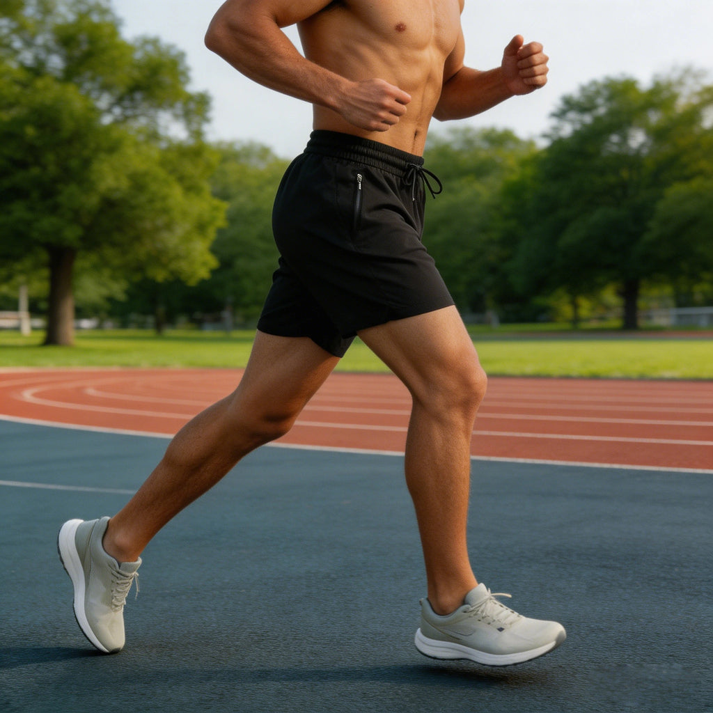 Men's Athletic Running Shorts – Quick-Dry with Drawstring & Zip Pockets