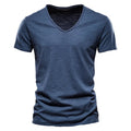 Men's Cotton V-Neck T-Shirt – Slim Fit