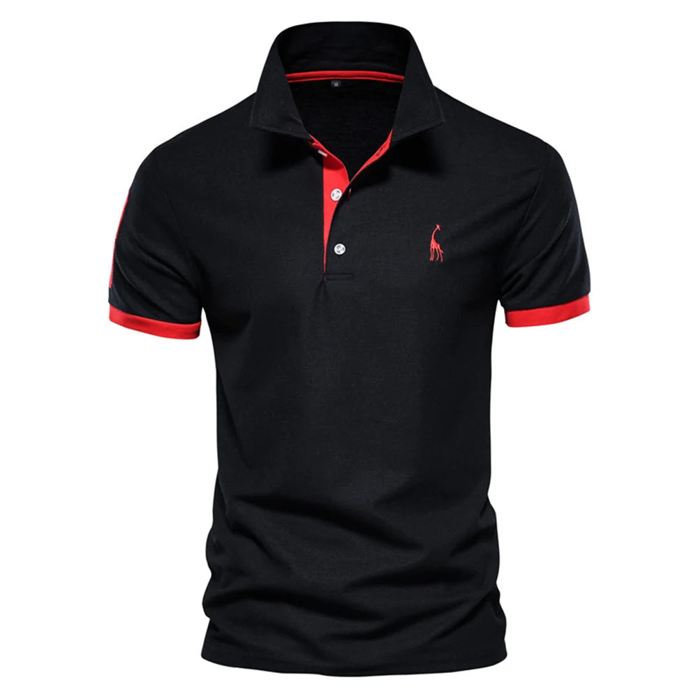Men's Embroidered Polo Shirt – Anti-Shrink Cotton Blend Casual & Business