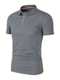 Men's Breathable Polo Shirt – Solid Color Short Sleeve Casual
