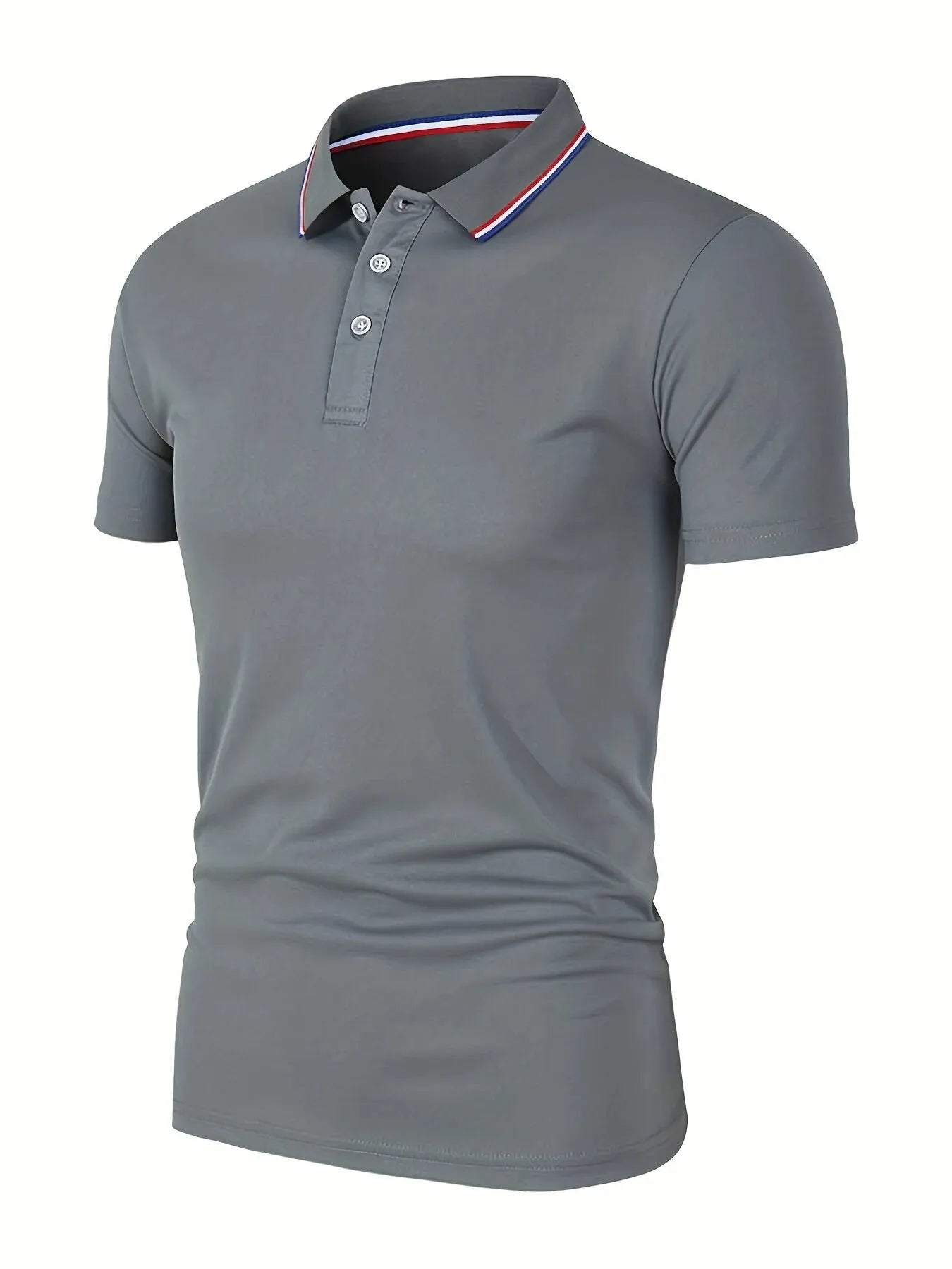 Men's Breathable Polo Shirt – Solid Color Short Sleeve Casual