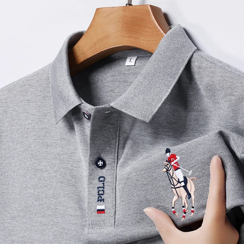 Men's Embroidered Polo Shirt – Anti-Wrinkle Casual Summer Top