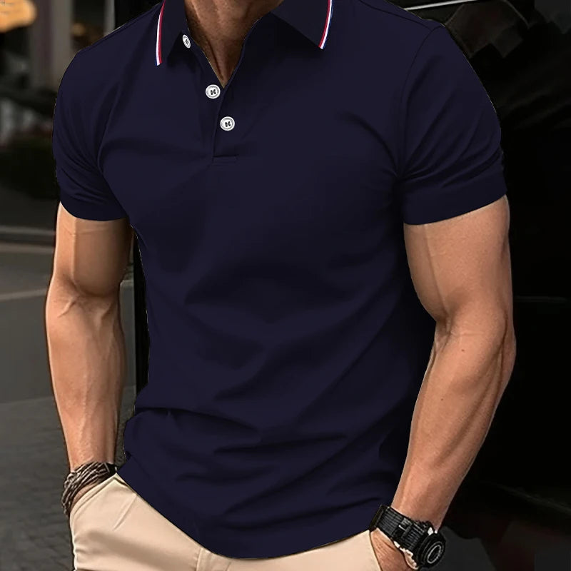 Men's Casual Polo Shirt – Breathable Short Sleeve