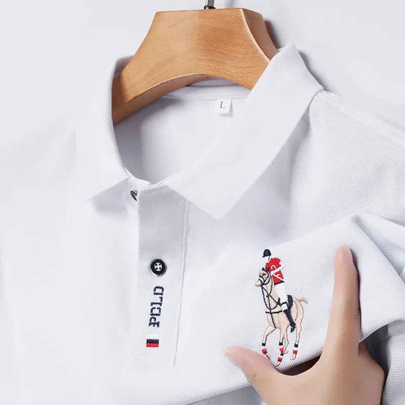 Men's Embroidered Polo Shirt – Anti-Wrinkle Casual Summer Top